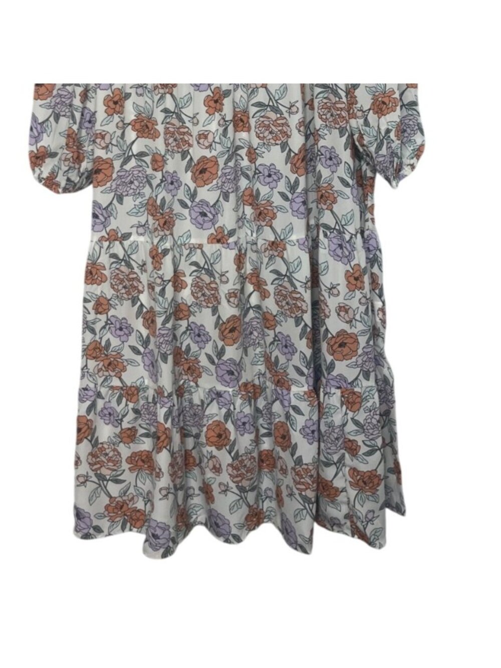 Dokotoo Floral Long Sleeve Maxi Dress Boho Large White Orange New - Picture 5 of 13